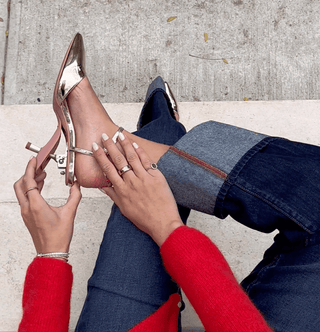 Gold folding heel