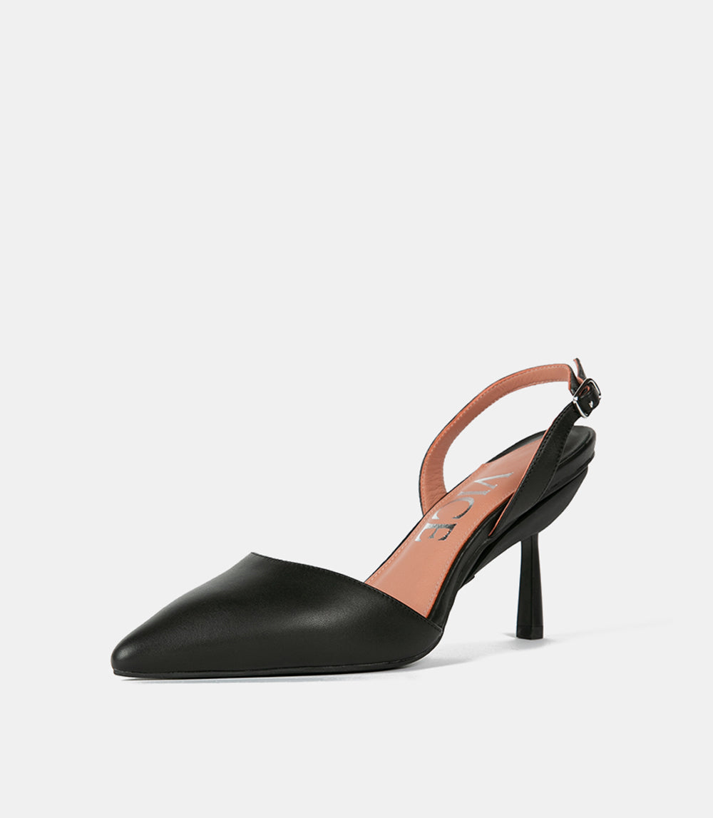 black heels 3/4 view