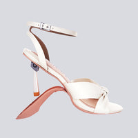White convertible wedding sandals