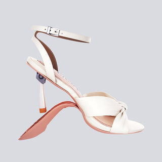 White convertible wedding sandals