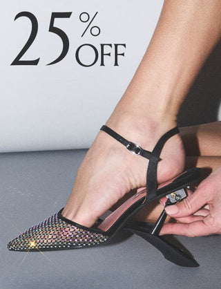 25% off crystal convertible heels