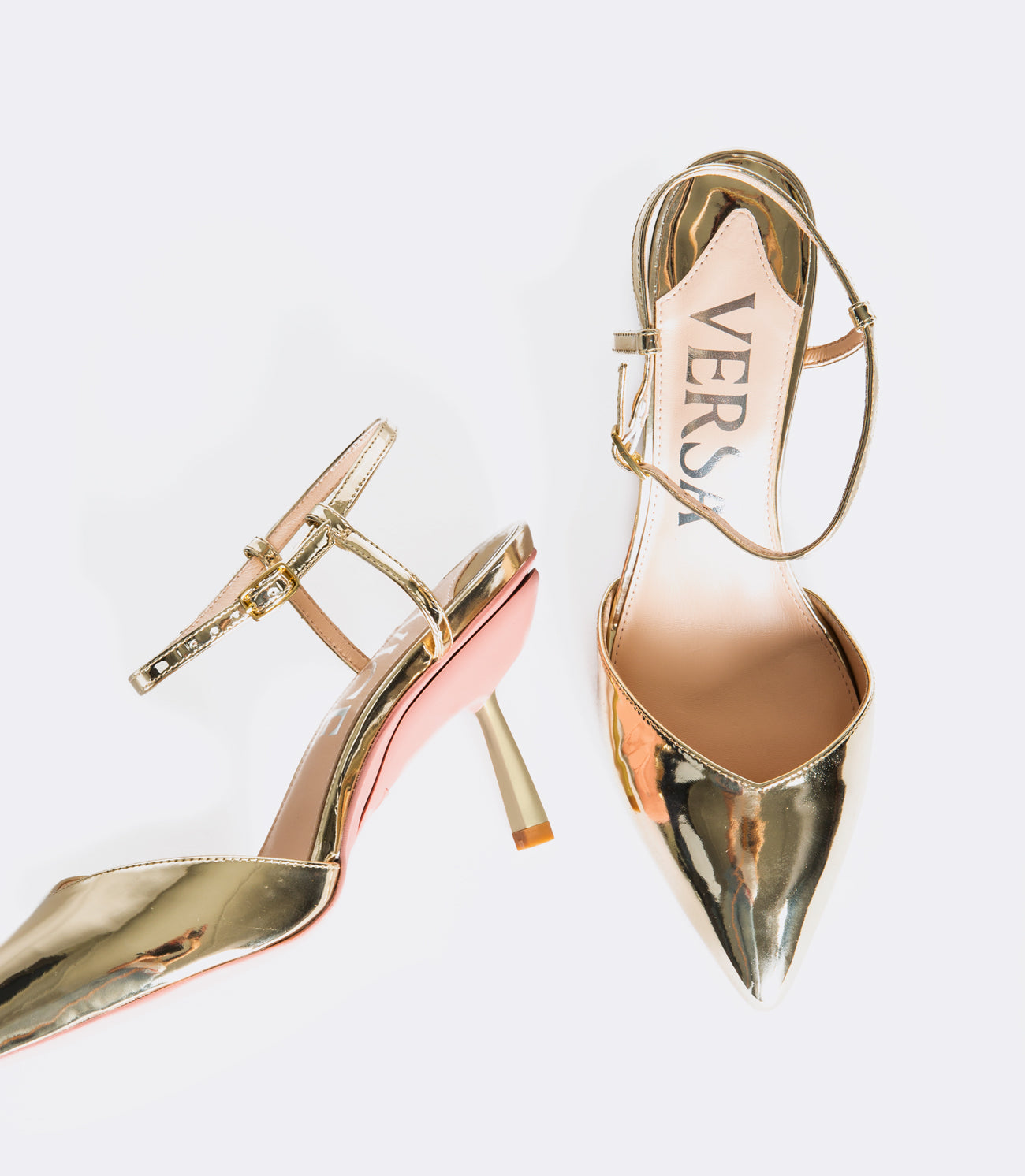 5 inch gold sparkly heels. Lightly worn. - Depop