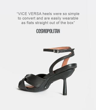 back view of black leather sandals