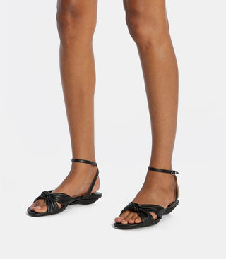 flat mode of black leather shoes