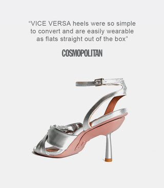 back view of silver sandals