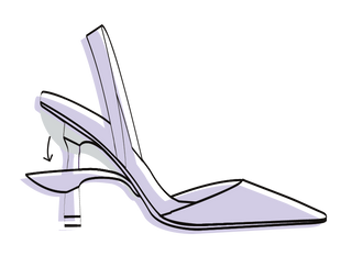 Folding heel step 1