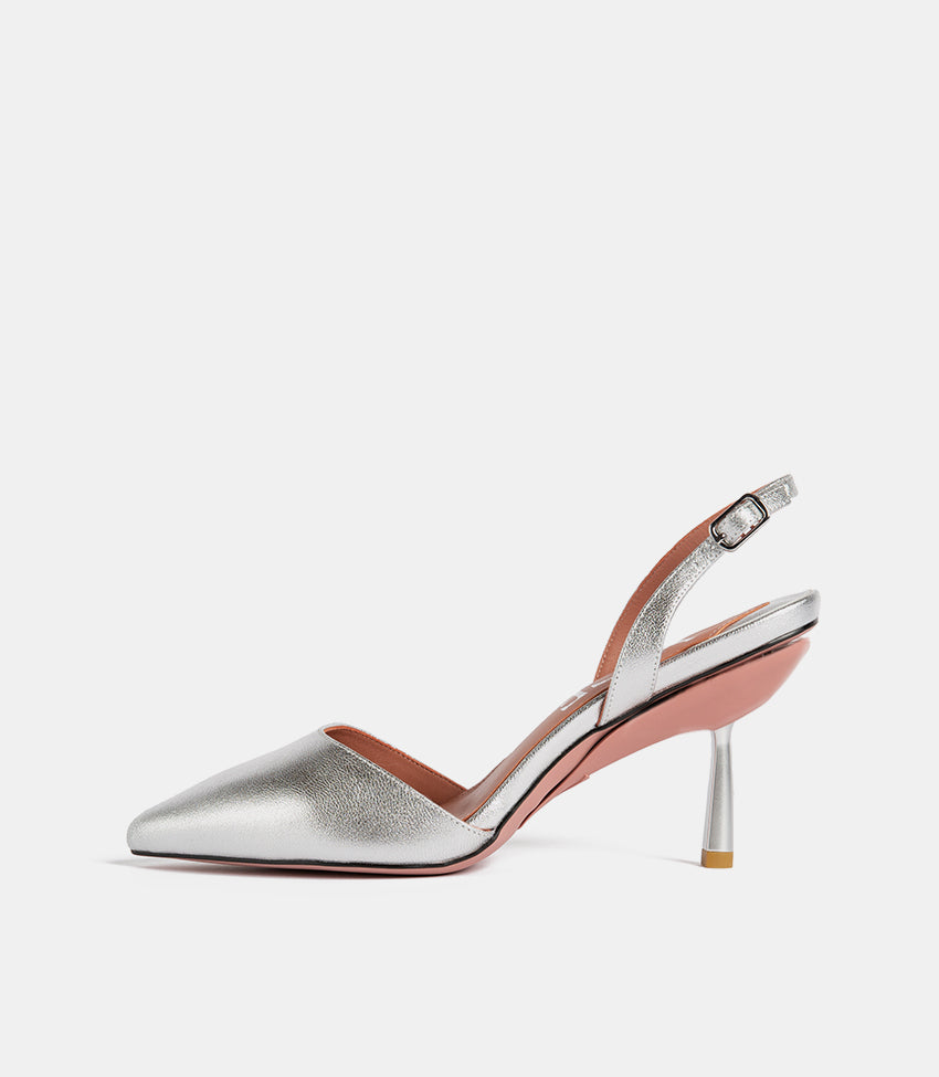 Silver Heels that Fold to Flats - The Everyday Heel – VICE VERSA
