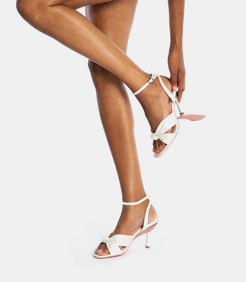 white silk sandal folding