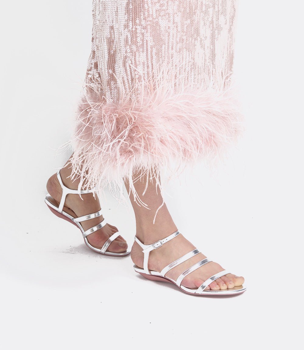 silver heels flats