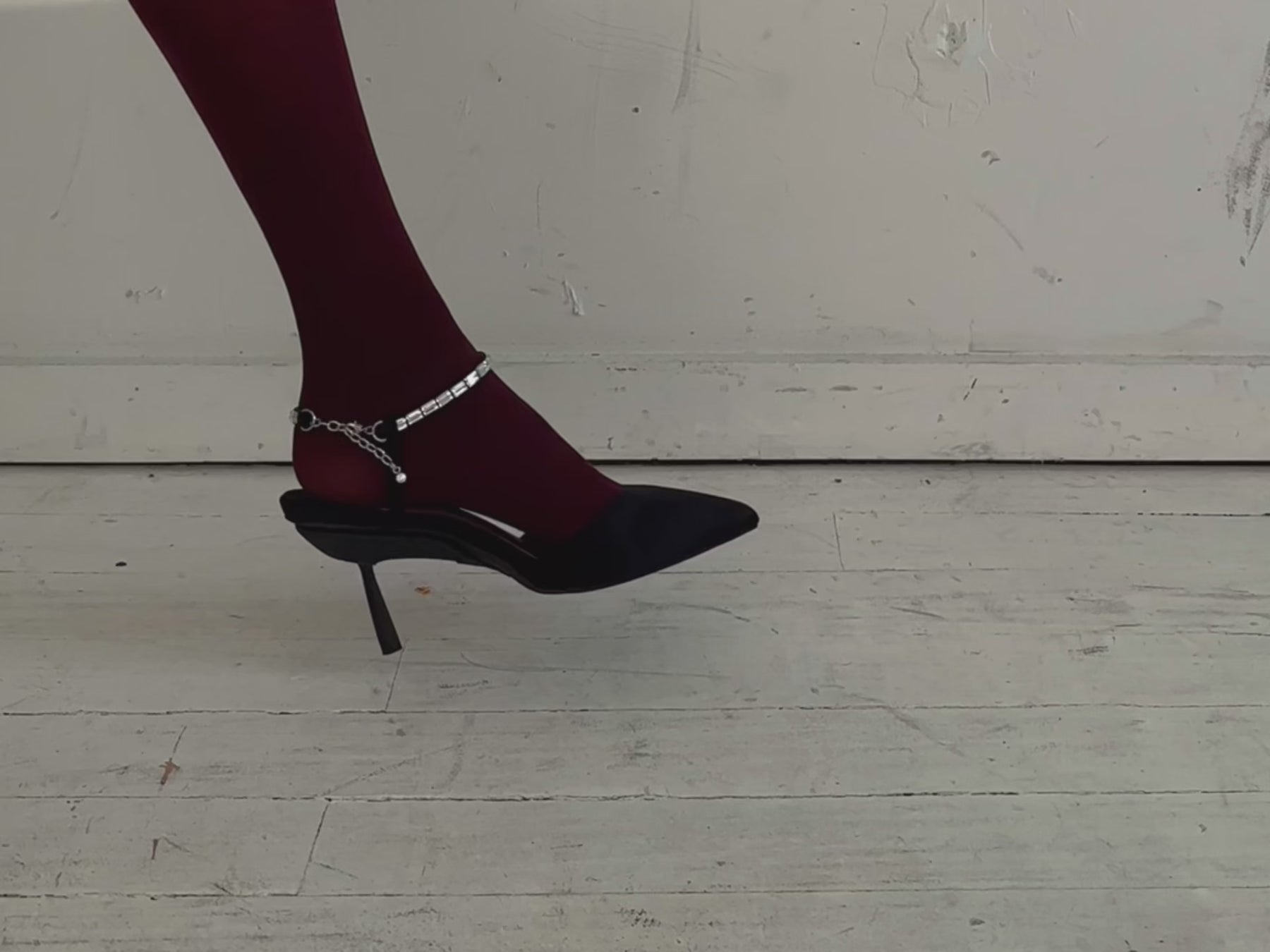 Heel crystal publicist pumps