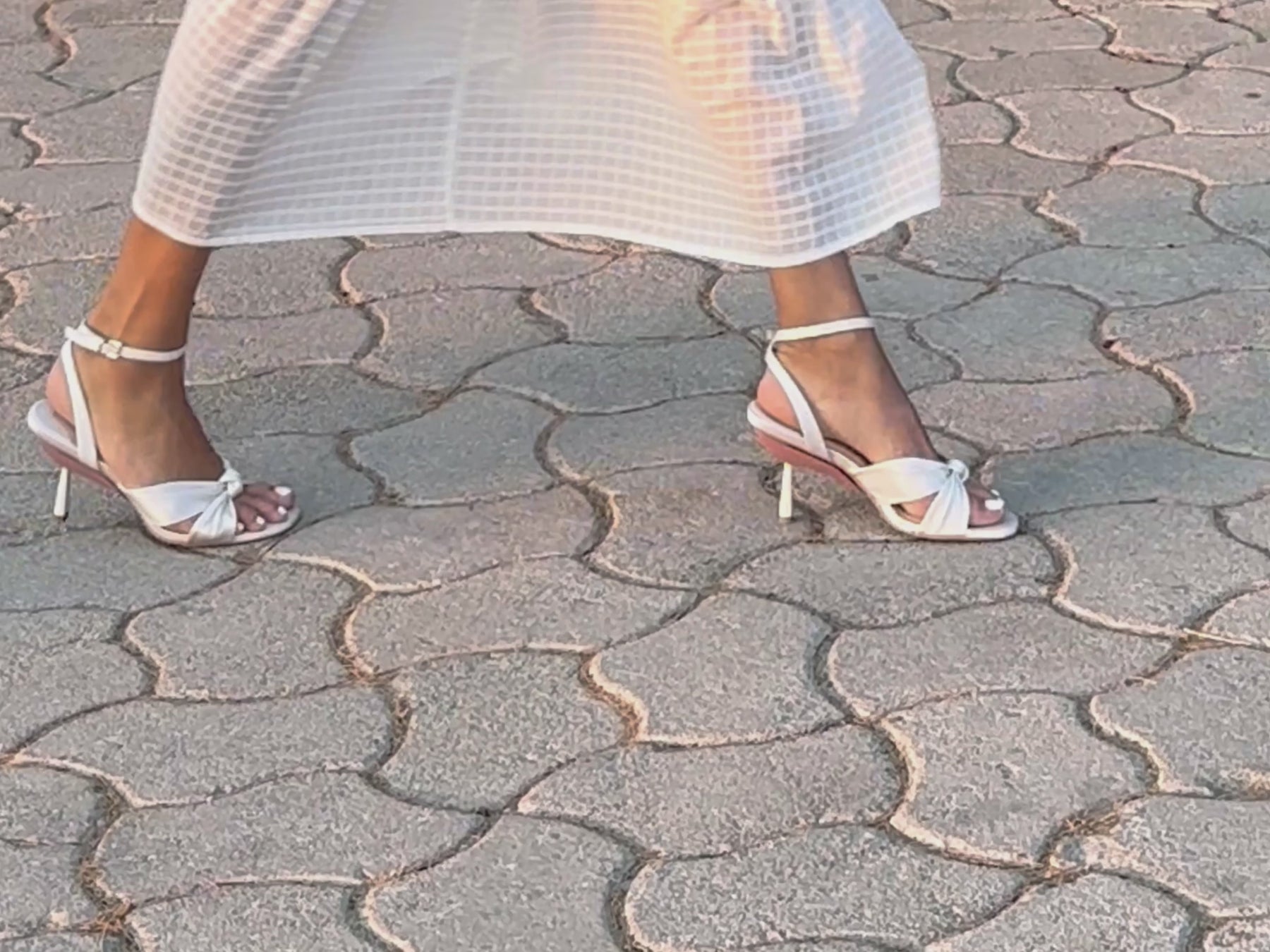 white silk everyday sandals