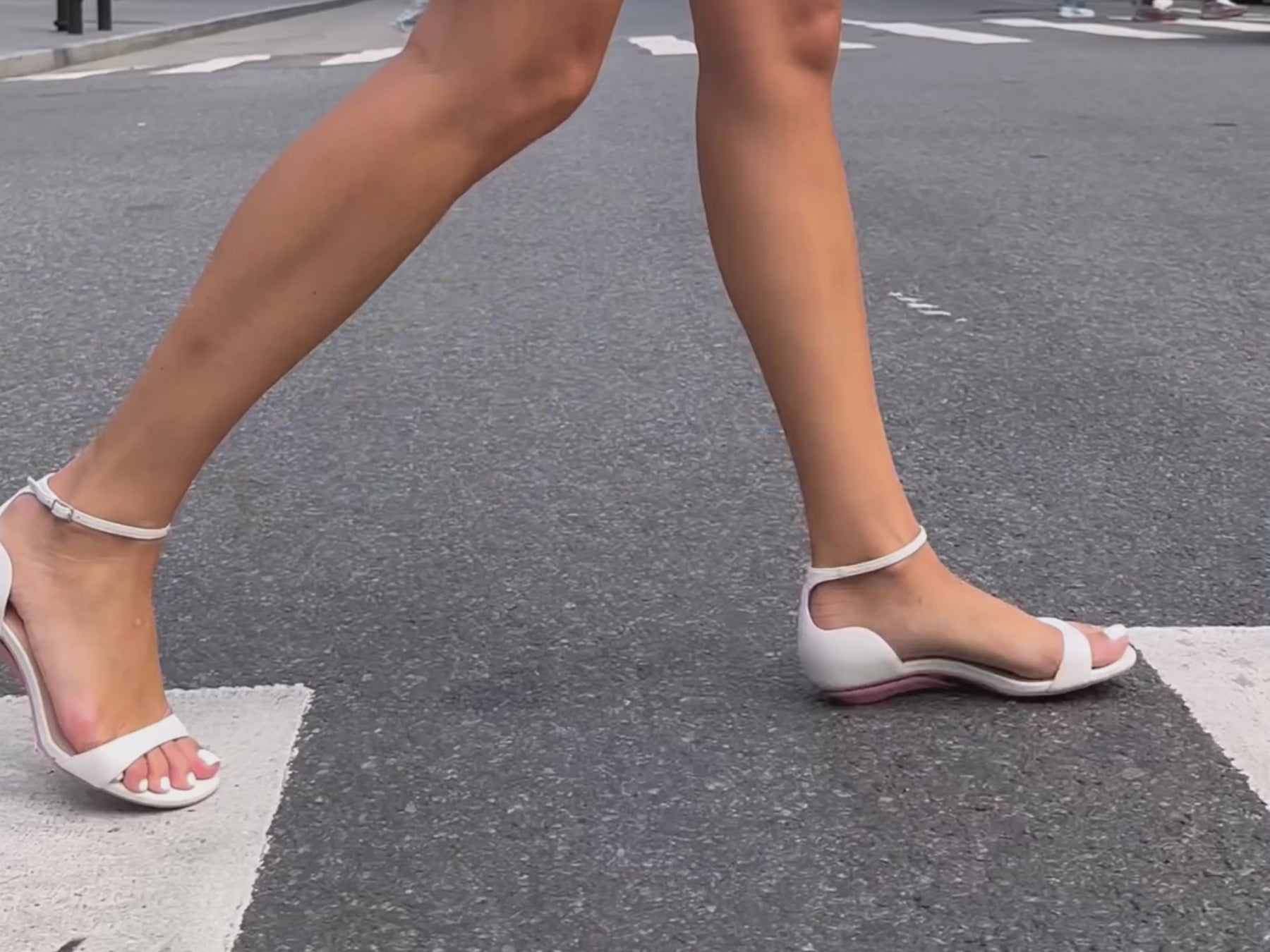 White editor sandals as a flat