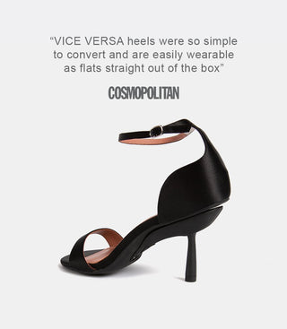 black silk sandals back view