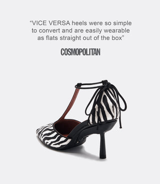 Back view of zebra heels