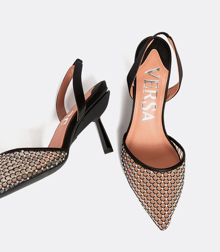 Crystal Mesh Heels That Fold to Flats - The Everyday Heel - 11.5