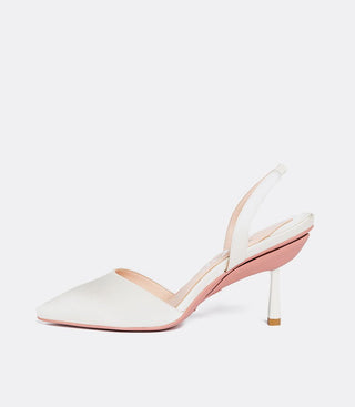 white silk shoe side view